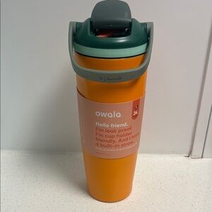 Owala Orange Travel Mug with Built-in Straw